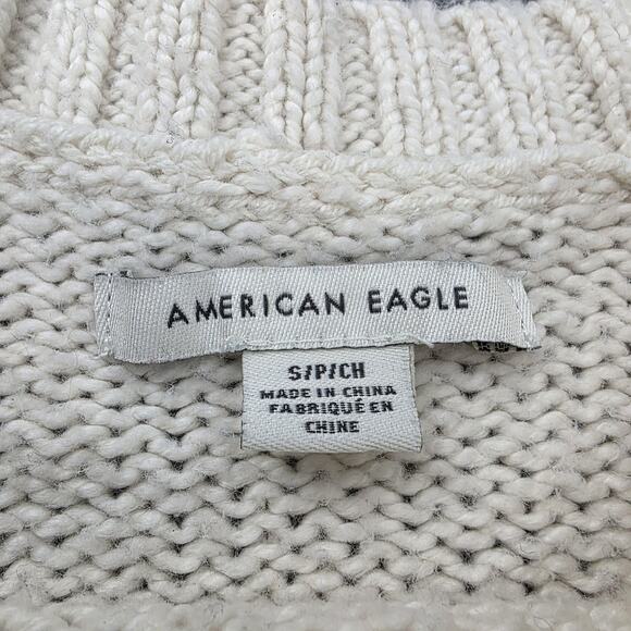 American Eagle Sweater Womens Small Striped Crewneck Pullover Knit Casual Preppy - Picture 2 of 16